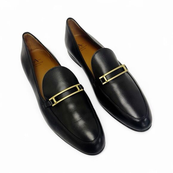 Aquatalia Shoes - Aquatalia Women's 9 1/2 Black Leather Flats Loafers Dress Shoes Preppy Italy